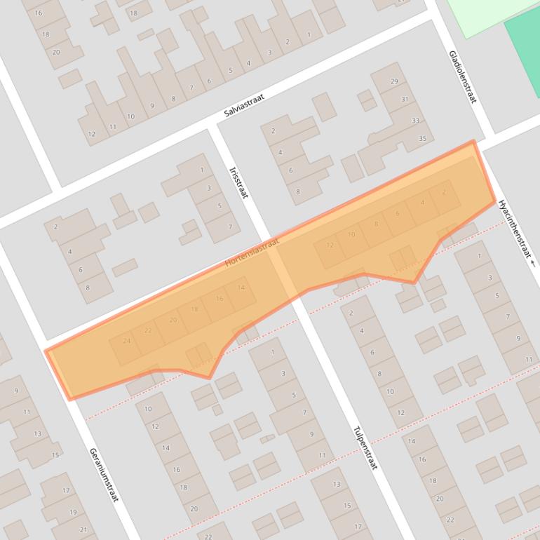 Kaart van postcodegebied 5462AJ.