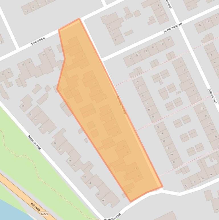 Kaart van postcodegebied 5462AL.