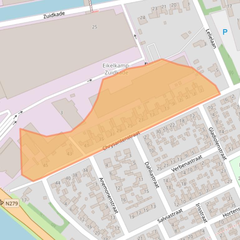 Kaart van postcodegebied 5462AV.