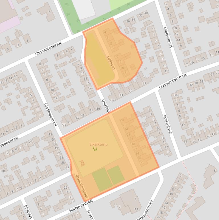 Kaart van postcodegebied 5462BE.