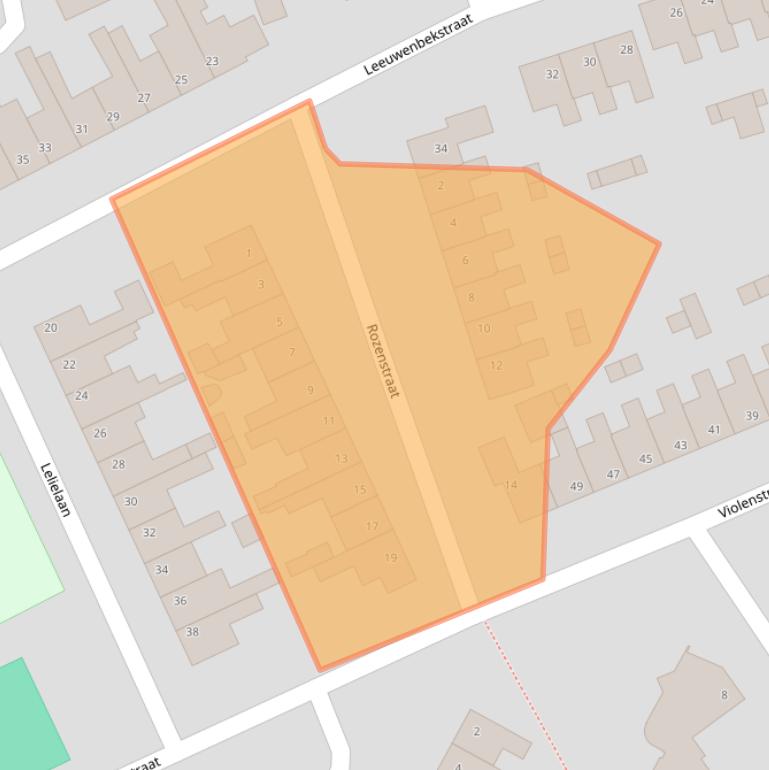 Kaart van postcodegebied 5462BJ.