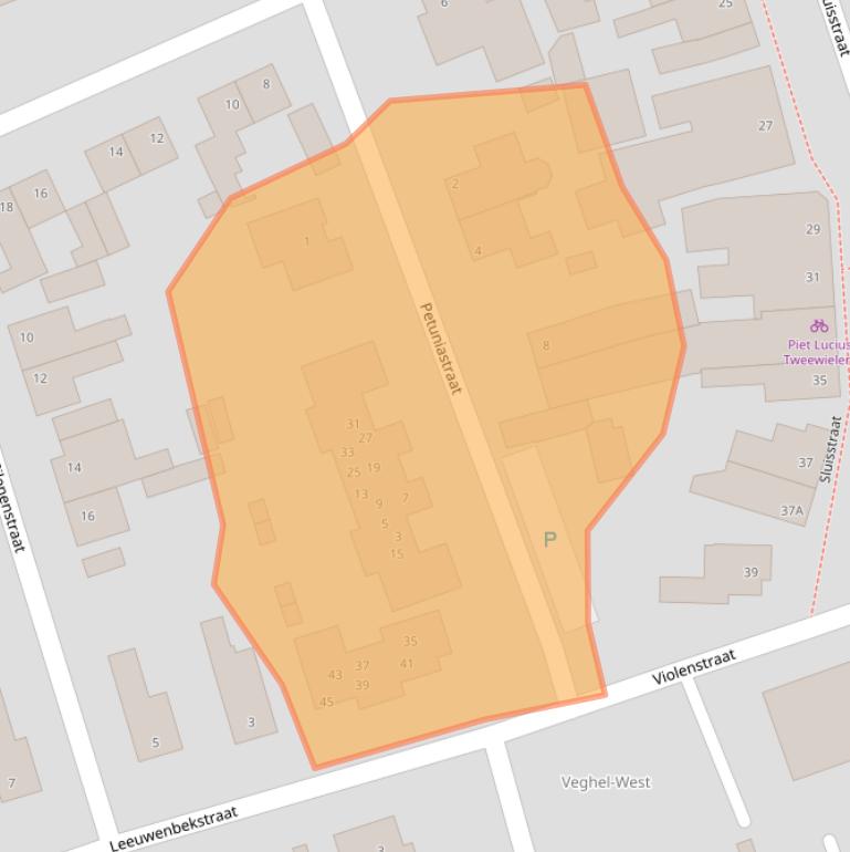 Kaart van postcodegebied 5462BL.