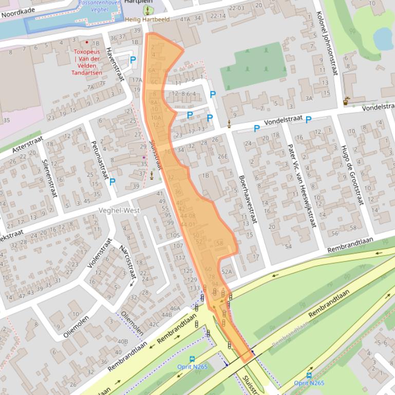 Kaart van postcodegebied 5462CB.