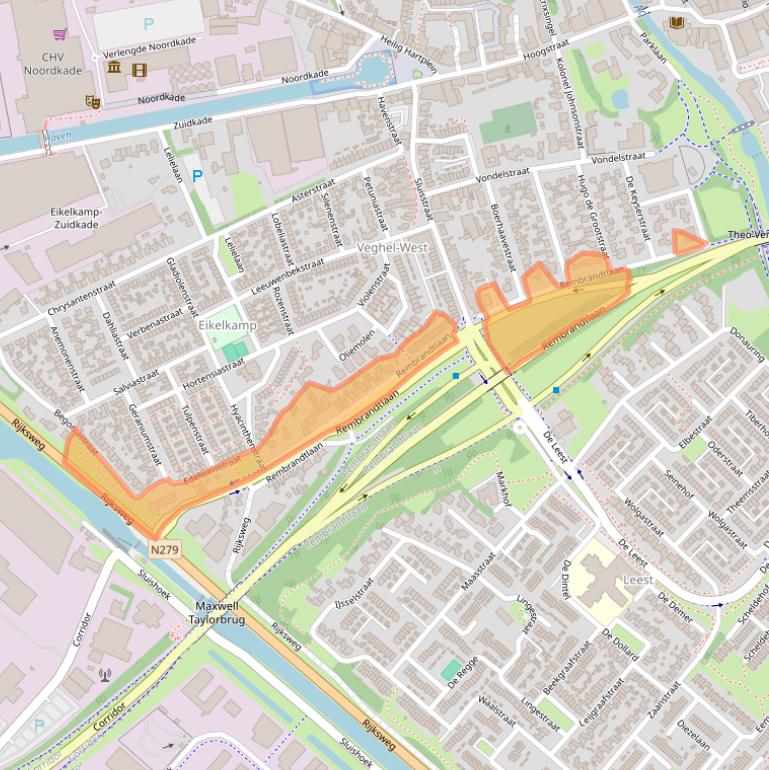 Kaart van postcodegebied 5462CH.