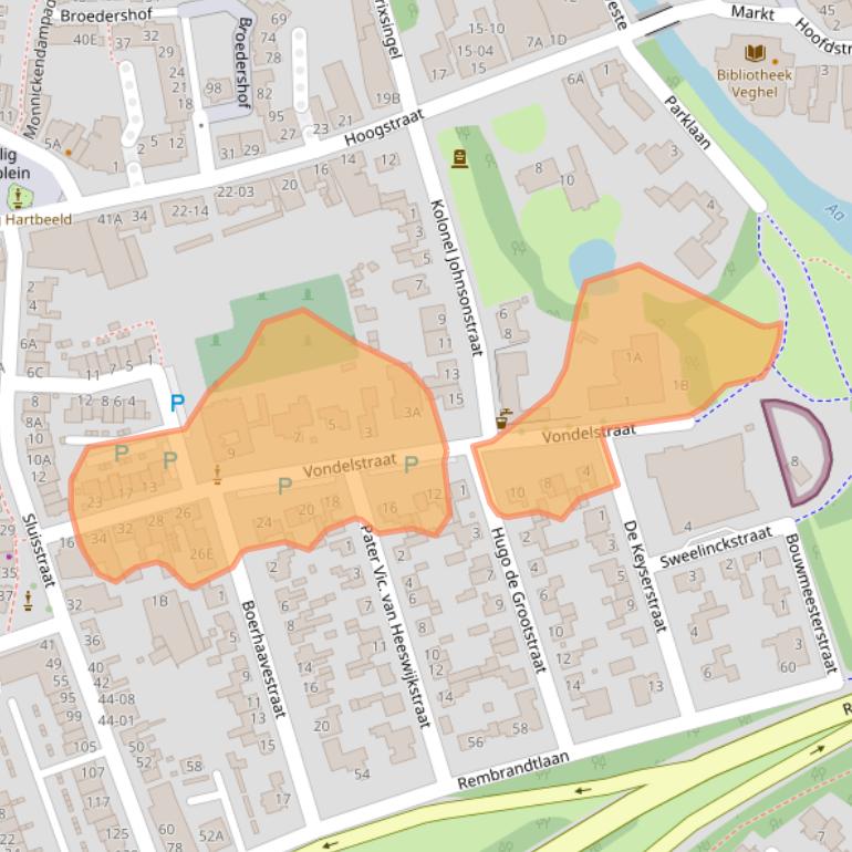 Kaart van postcodegebied 5462CS.