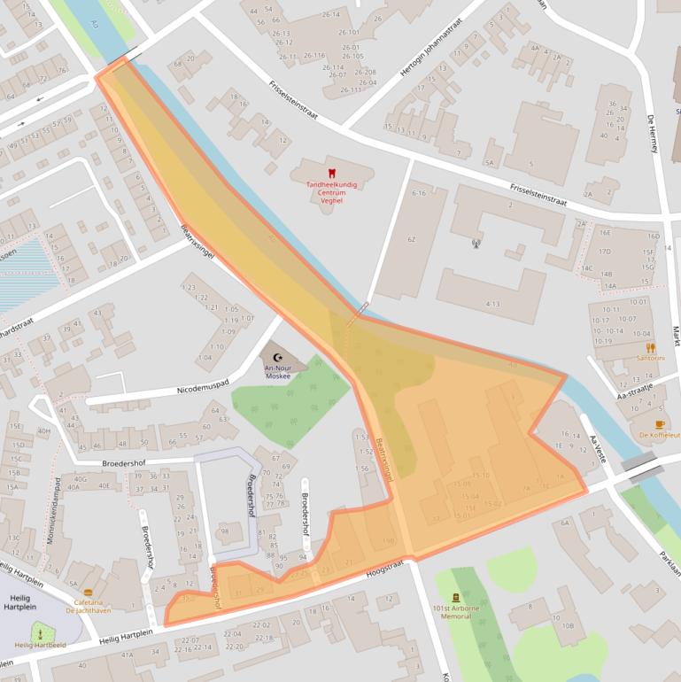 Kaart van postcodegebied 5462CW.