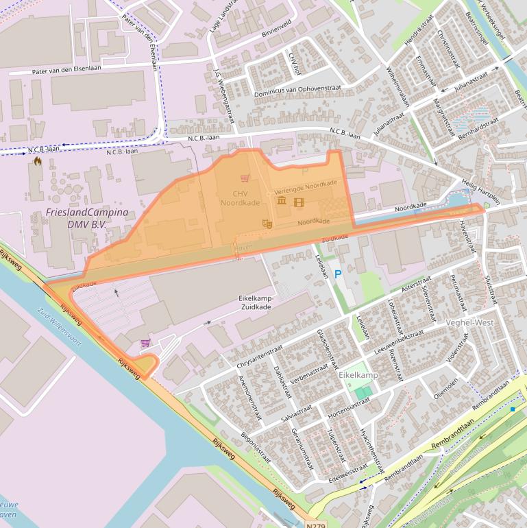 Kaart van postcodegebied 5462EH.