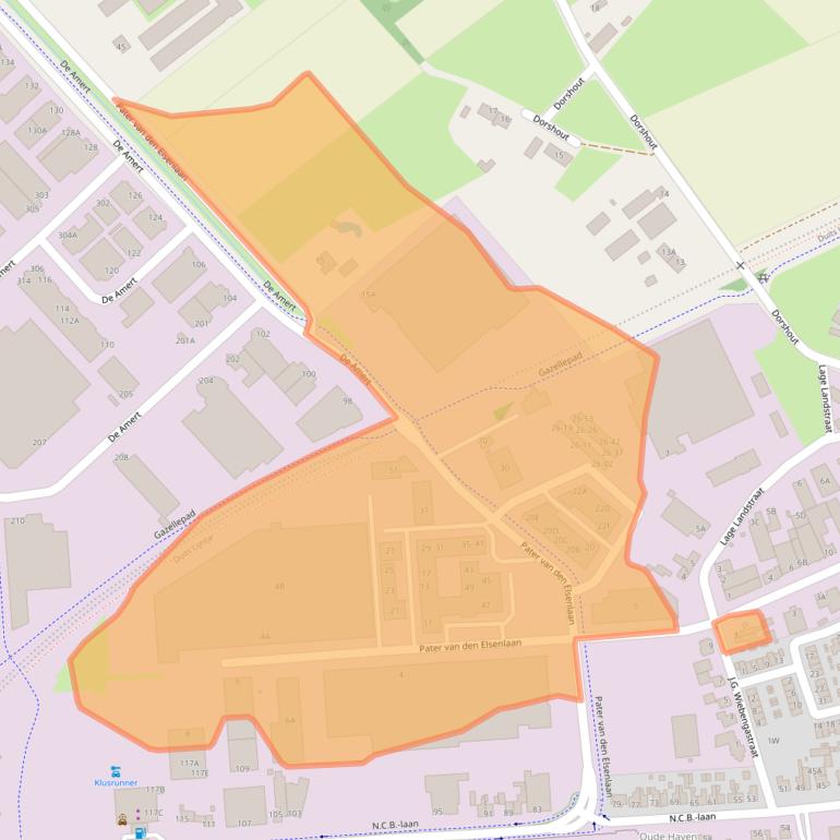 Kaart van postcodegebied 5462GG.