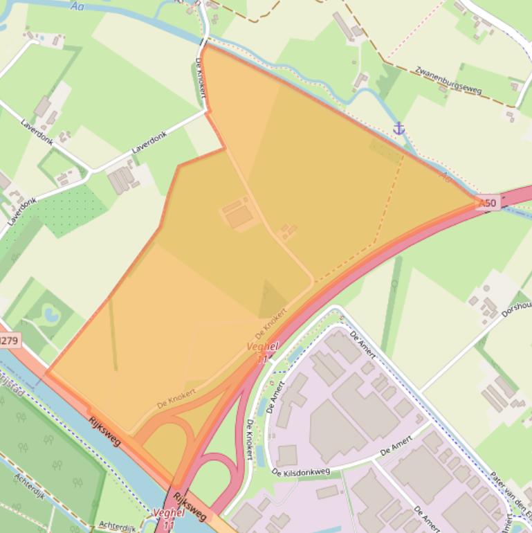 Kaart van postcodegebied 5462JA.