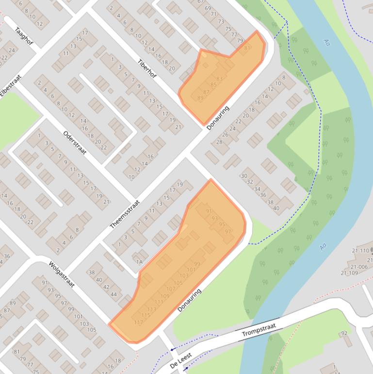 Kaart van postcodegebied 5463AC.