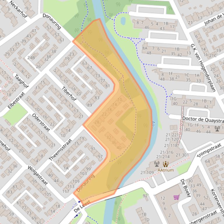 Kaart van postcodegebied 5463AD.