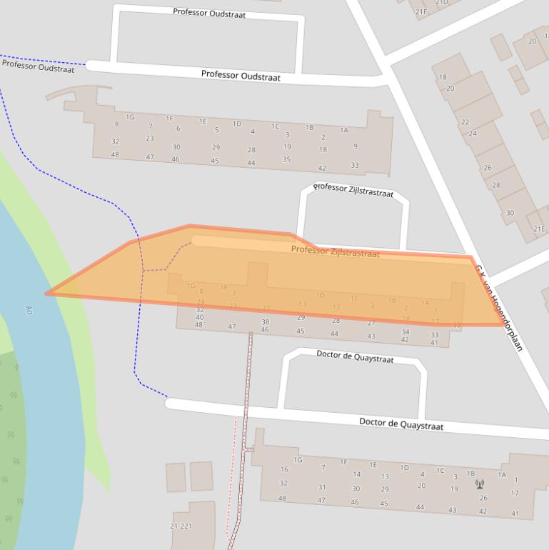 Kaart van postcodegebied 5463BC.