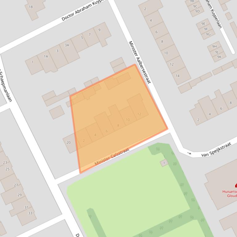 Kaart van postcodegebied 5463CC.