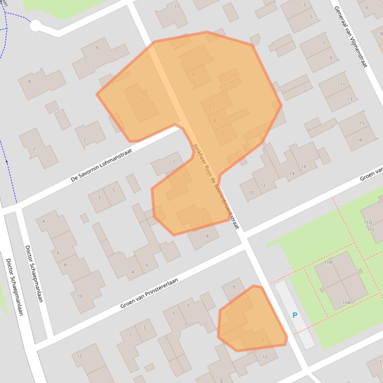 Kaart van postcodegebied 5463CD.