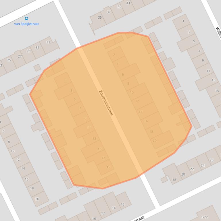 Kaart van postcodegebied 5463EE.