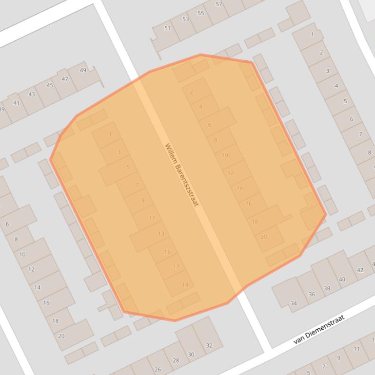 Kaart van postcodegebied 5463EG.