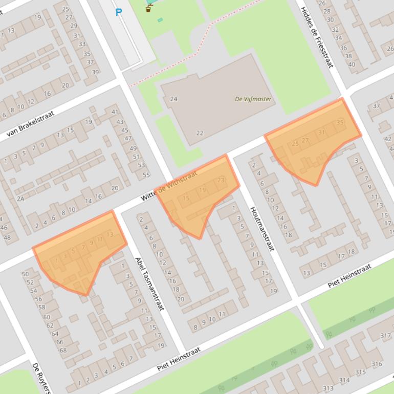 Kaart van postcodegebied 5463ER.