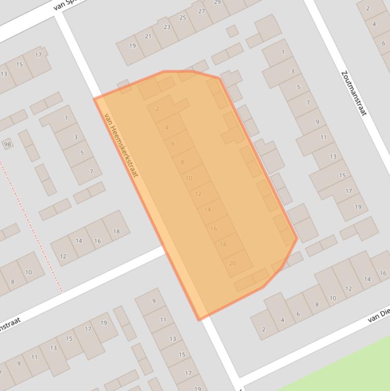 Kaart van postcodegebied 5463GB.