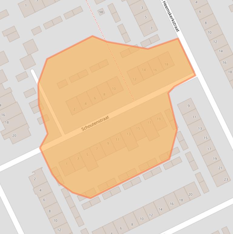 Kaart van postcodegebied 5463GE.