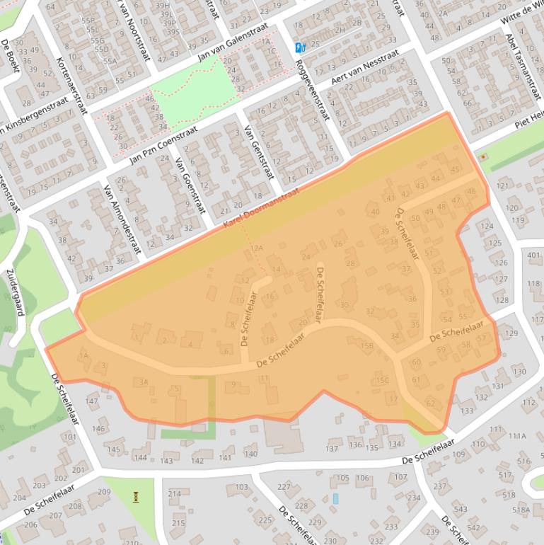 Kaart van postcodegebied 5463HL.