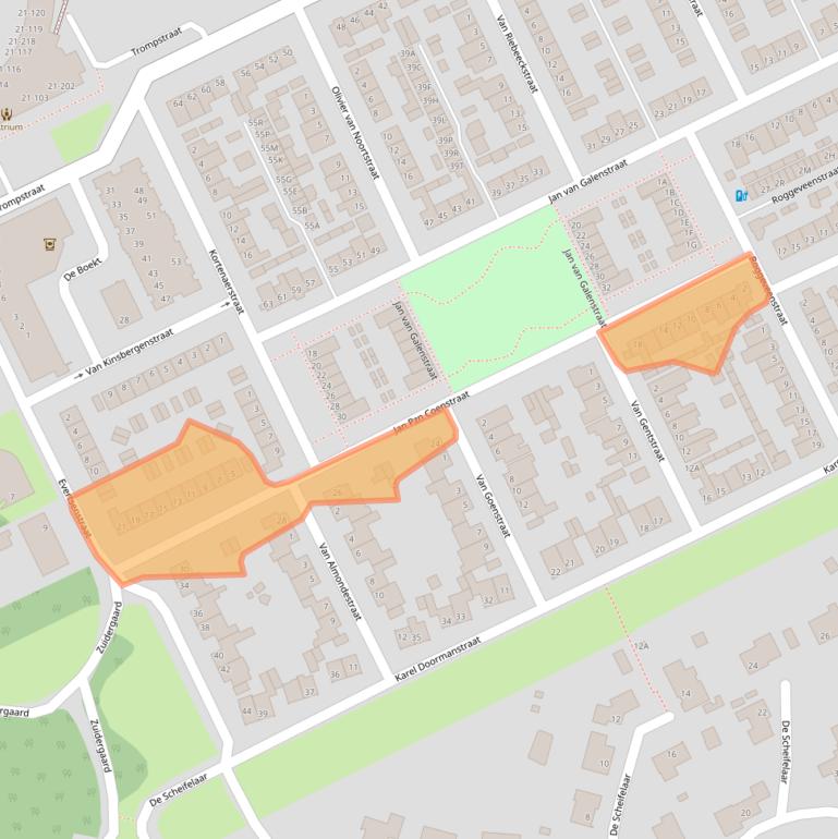 Kaart van postcodegebied 5463HN.
