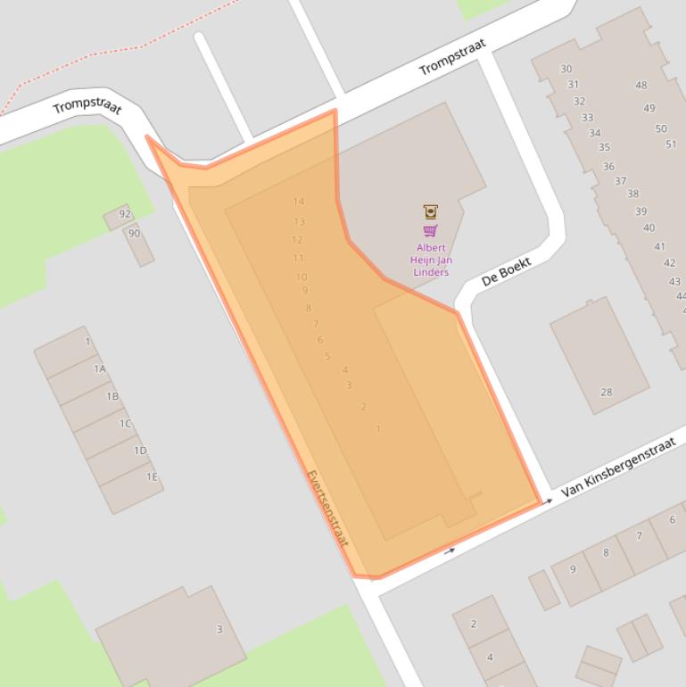 Kaart van postcodegebied 5463HS.