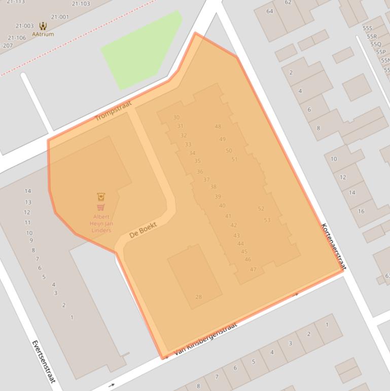 Kaart van postcodegebied 5463HT.