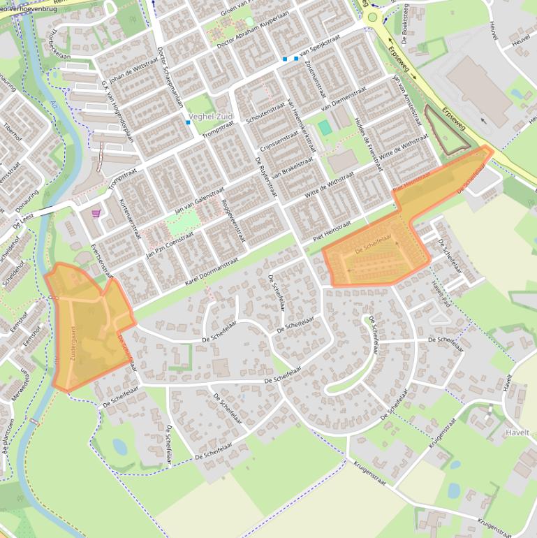 Kaart van postcodegebied 5463HZ.