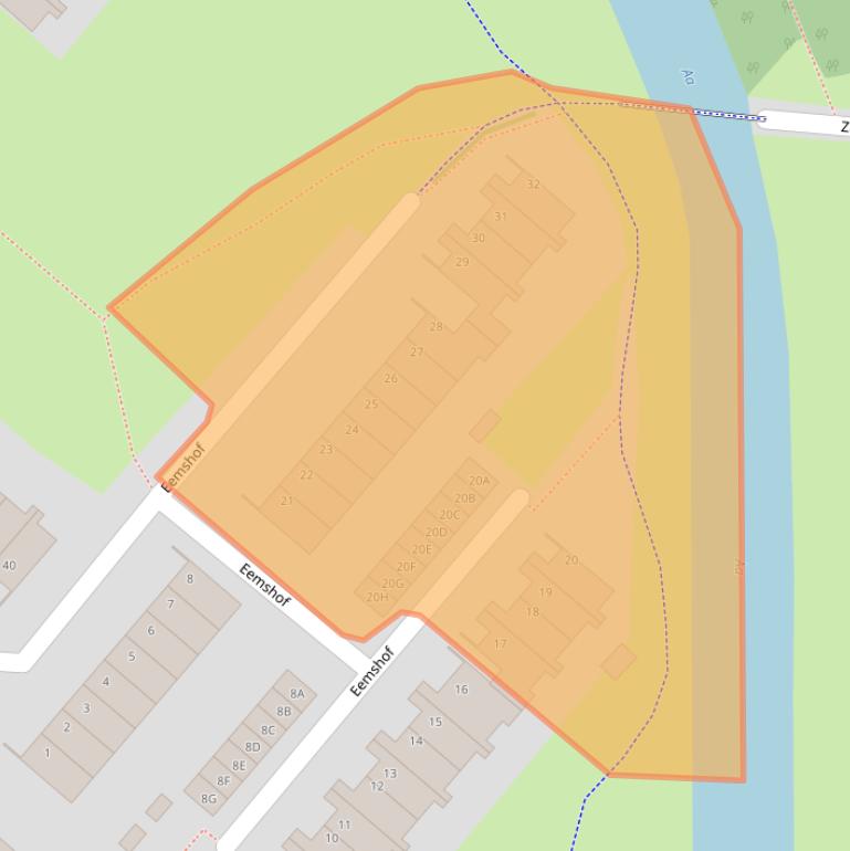 Kaart van postcodegebied 5463JJ.