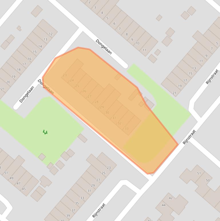 Kaart van postcodegebied 5463JP.