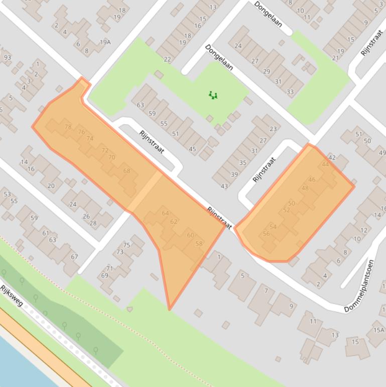 Kaart van postcodegebied 5463JT.