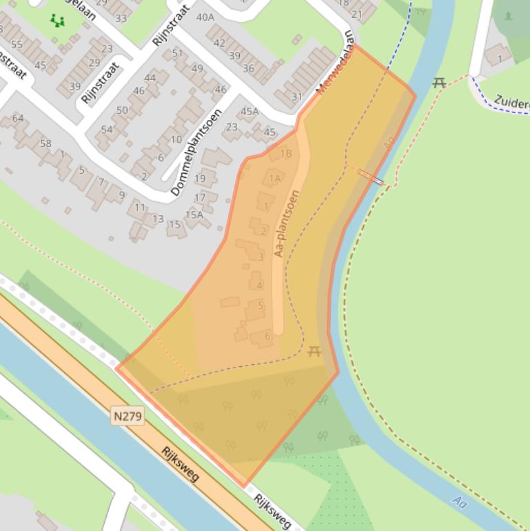 Kaart van postcodegebied 5463JW.