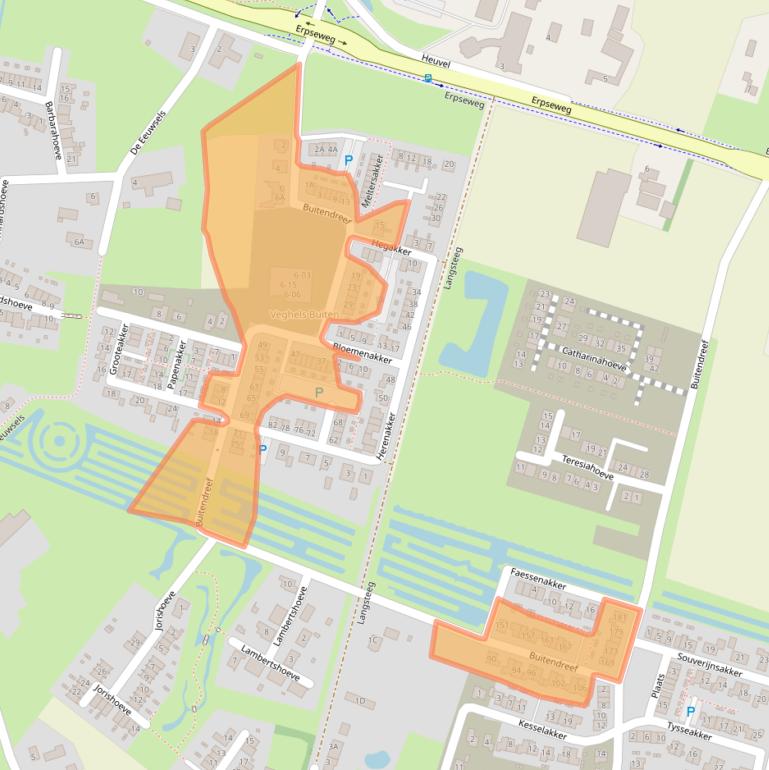 Kaart van postcodegebied 5463LC.
