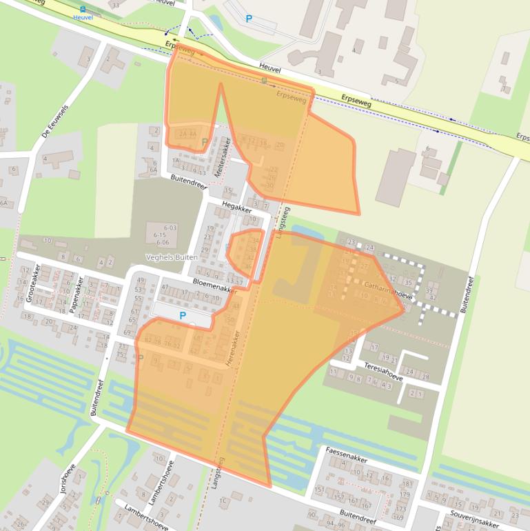 Kaart van postcodegebied 5463LD.