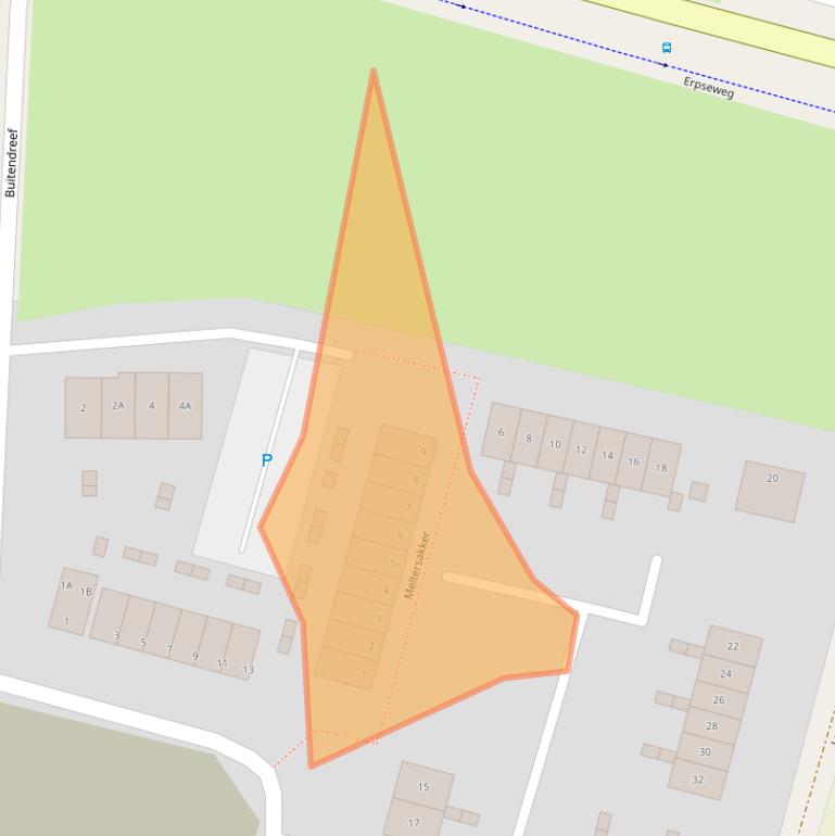 Kaart van postcodegebied 5463LE.