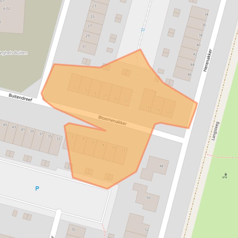 Kaart van postcodegebied 5463LH.