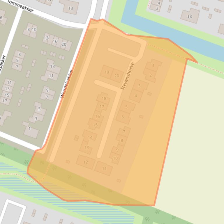 Kaart van postcodegebied 5463LT.
