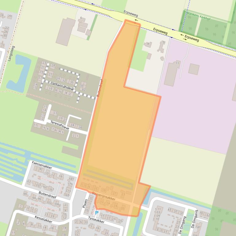 Kaart van postcodegebied 5463MT.
