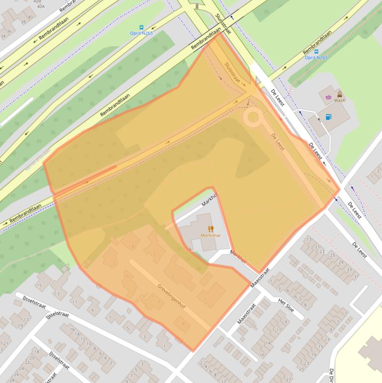 Kaart van postcodegebied 5463NM.