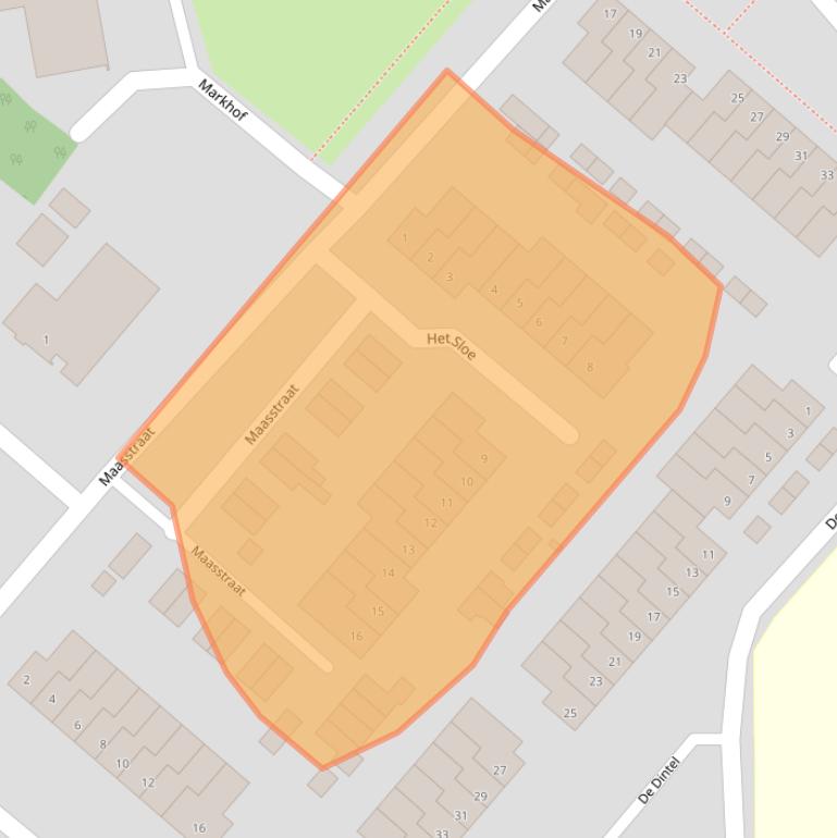 Kaart van postcodegebied 5463NP.