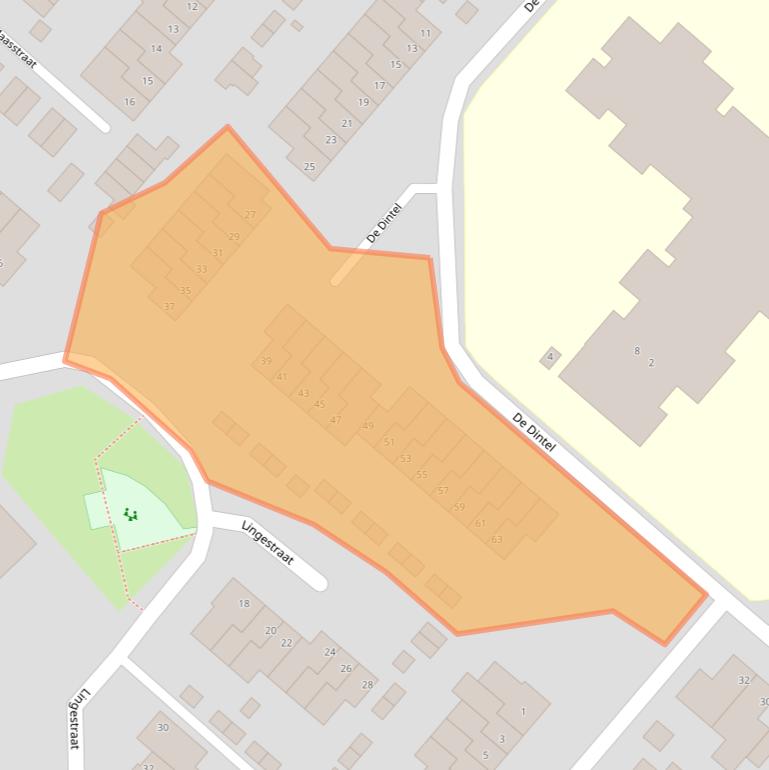 Kaart van postcodegebied 5463NS.