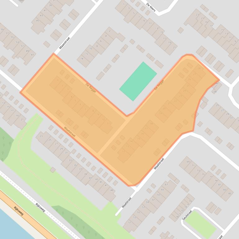 Kaart van postcodegebied 5463NW.