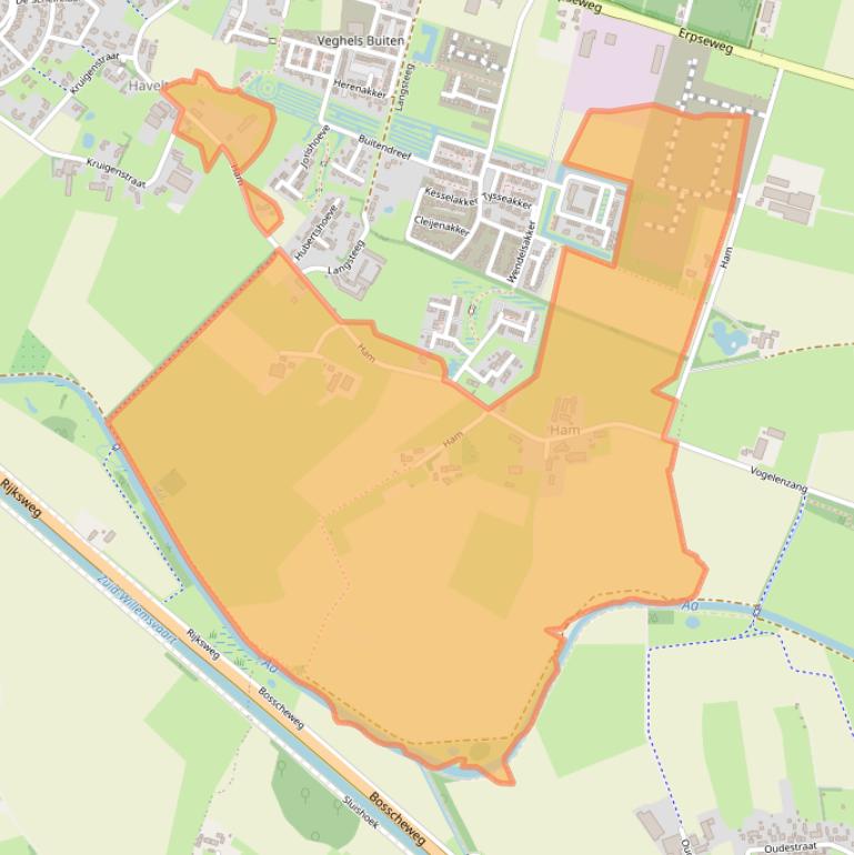 Kaart van postcodegebied 5463PB.