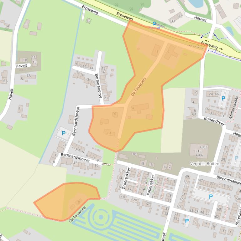 Kaart van postcodegebied 5463PE.