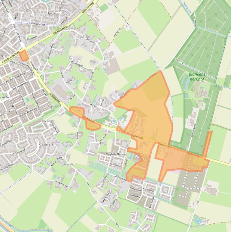 Kaart van postcodegebied 5463PG.