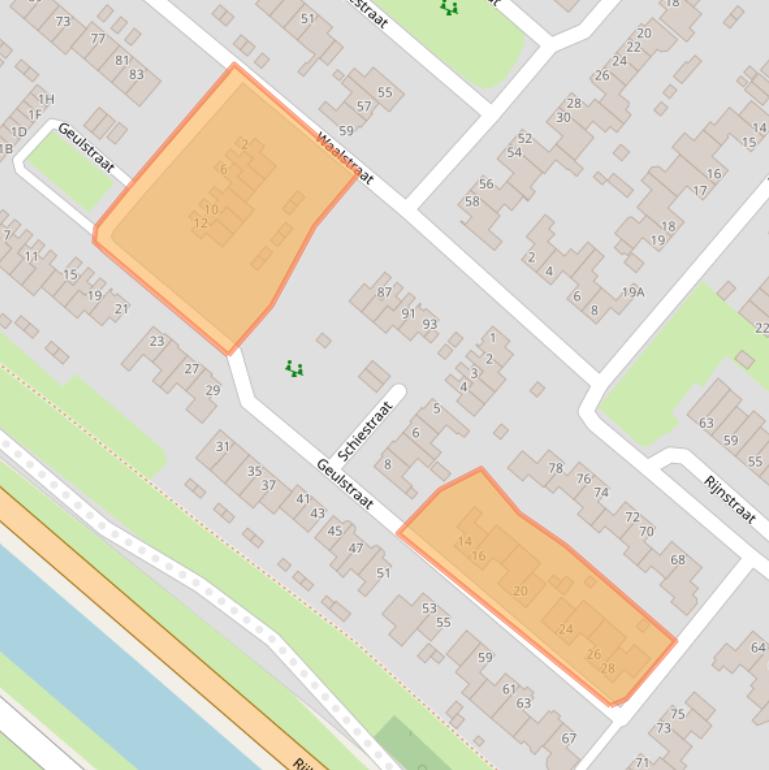 Kaart van postcodegebied 5463RL.