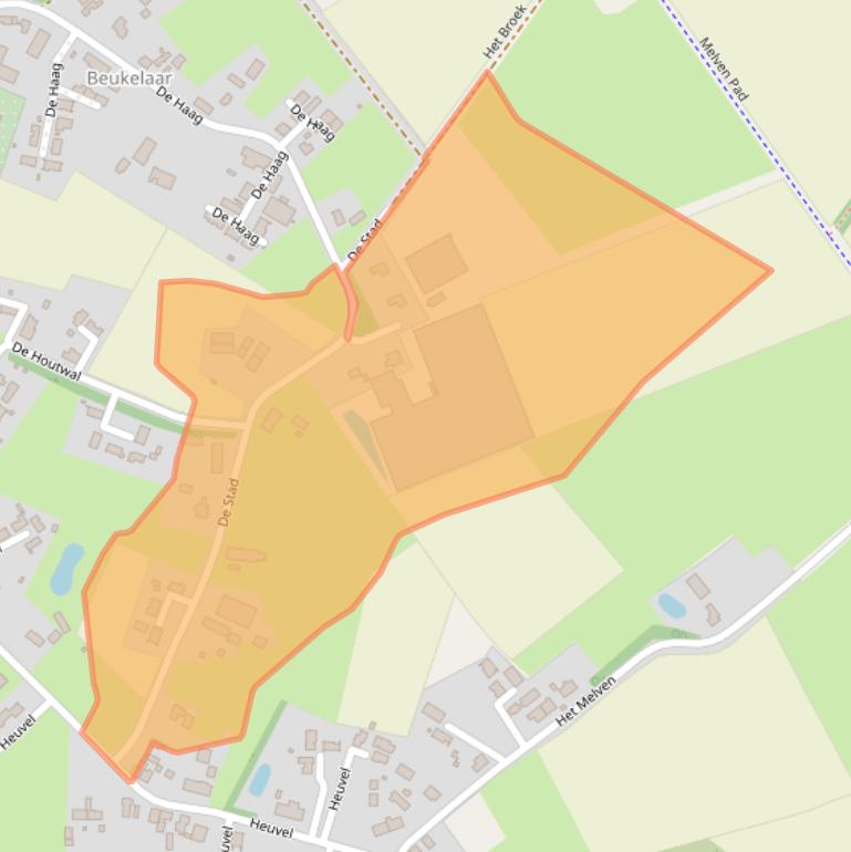 Kaart van postcodegebied 5463XE.