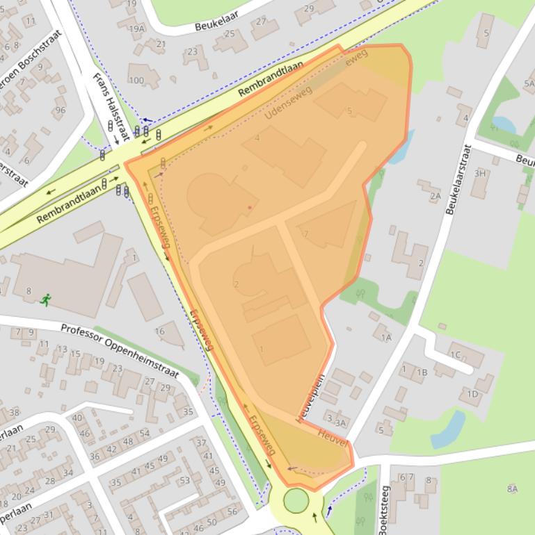 Kaart van postcodegebied 5463XG.