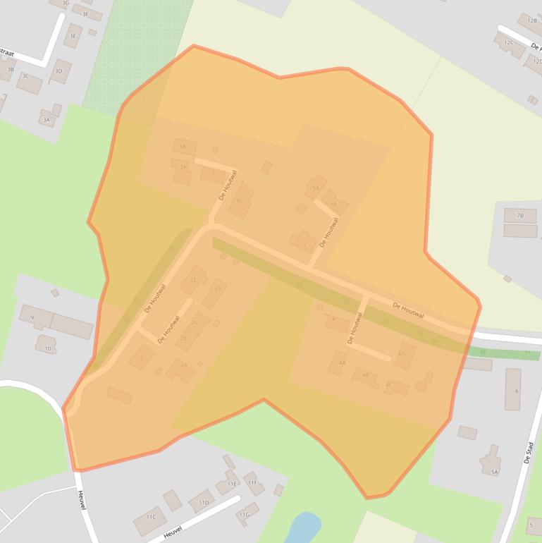 Kaart van postcodegebied 5463XJ.