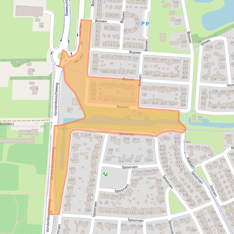 Kaart van postcodegebied 5464NC.